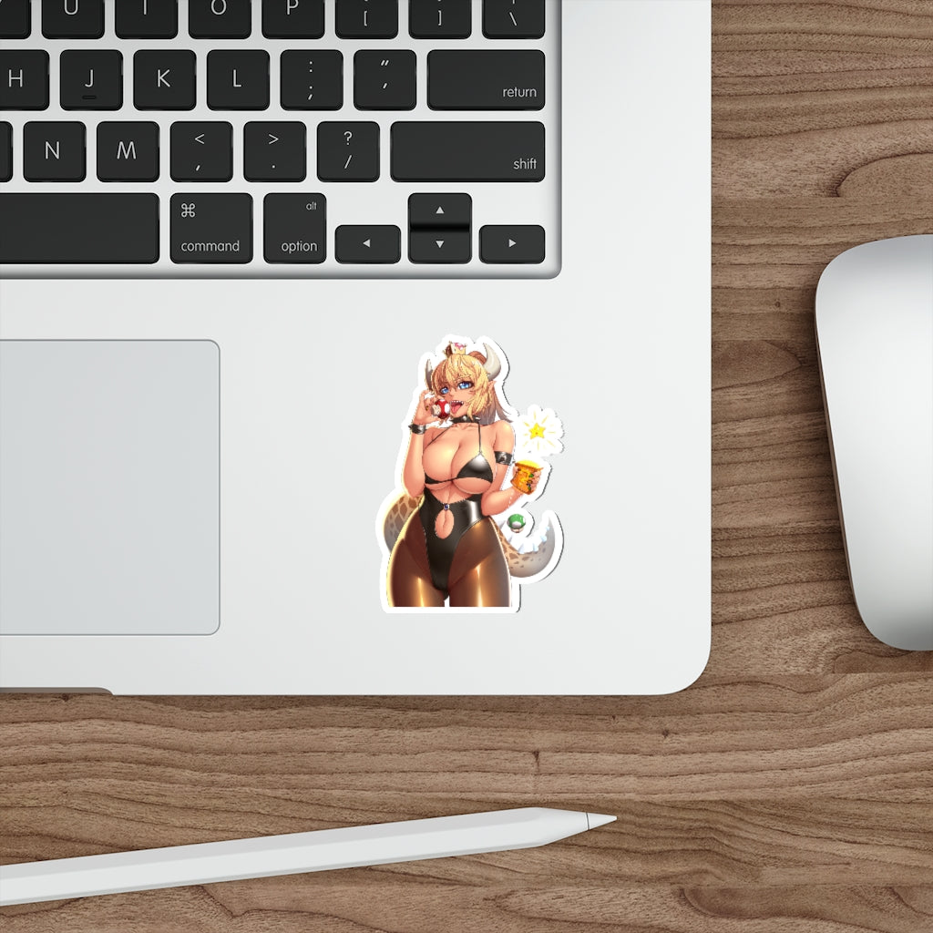 Bowsette Power Up Waterproof Sticker - Ecchi Vinyl Anime Car Decal