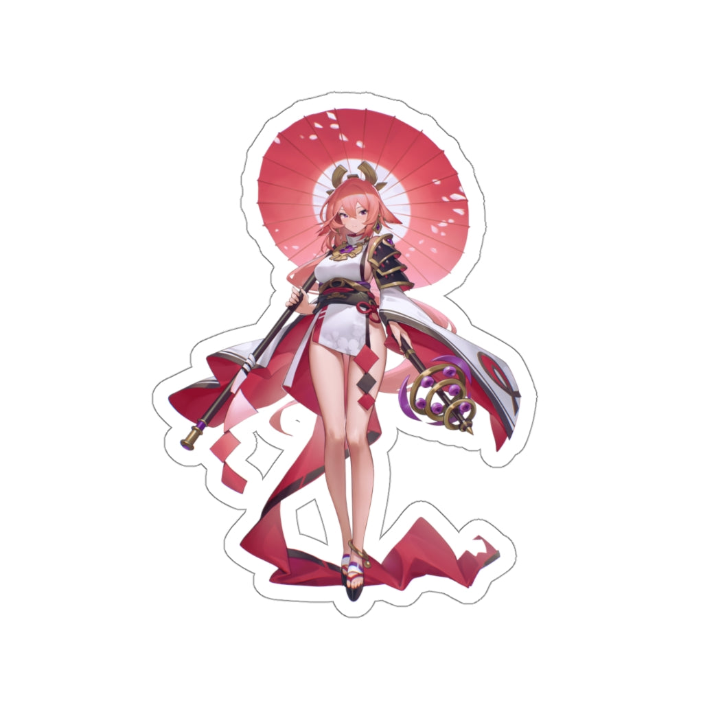 Sexy Kimono Yae Miko Genshin Impact Waterproof Sticker - Ecchi Vinyl Decal