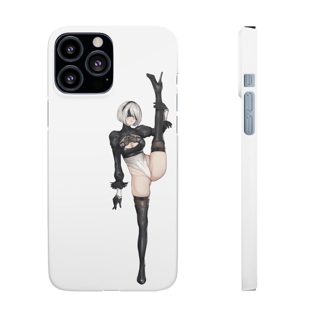 Nier Automata 2B Split Anime Phone Case -  Kawaii Aesthetic Snap Case