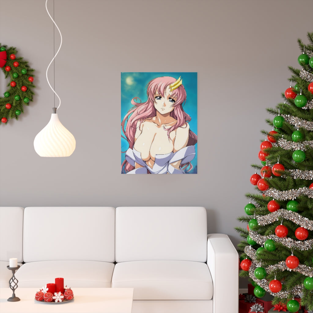 Big Boobs Lacus Clyne Gundam Ecchi Poster - Lewd Premium Matte Vertical Poster - Adult Wall Art