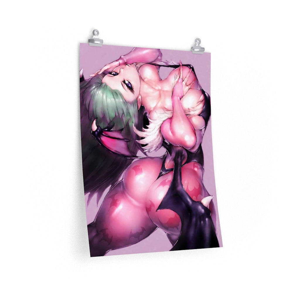 Darstalkers Morrigan Aensland Succubus Poster - Lewd Premium Matte Vertical Poster - Adult Wall Art