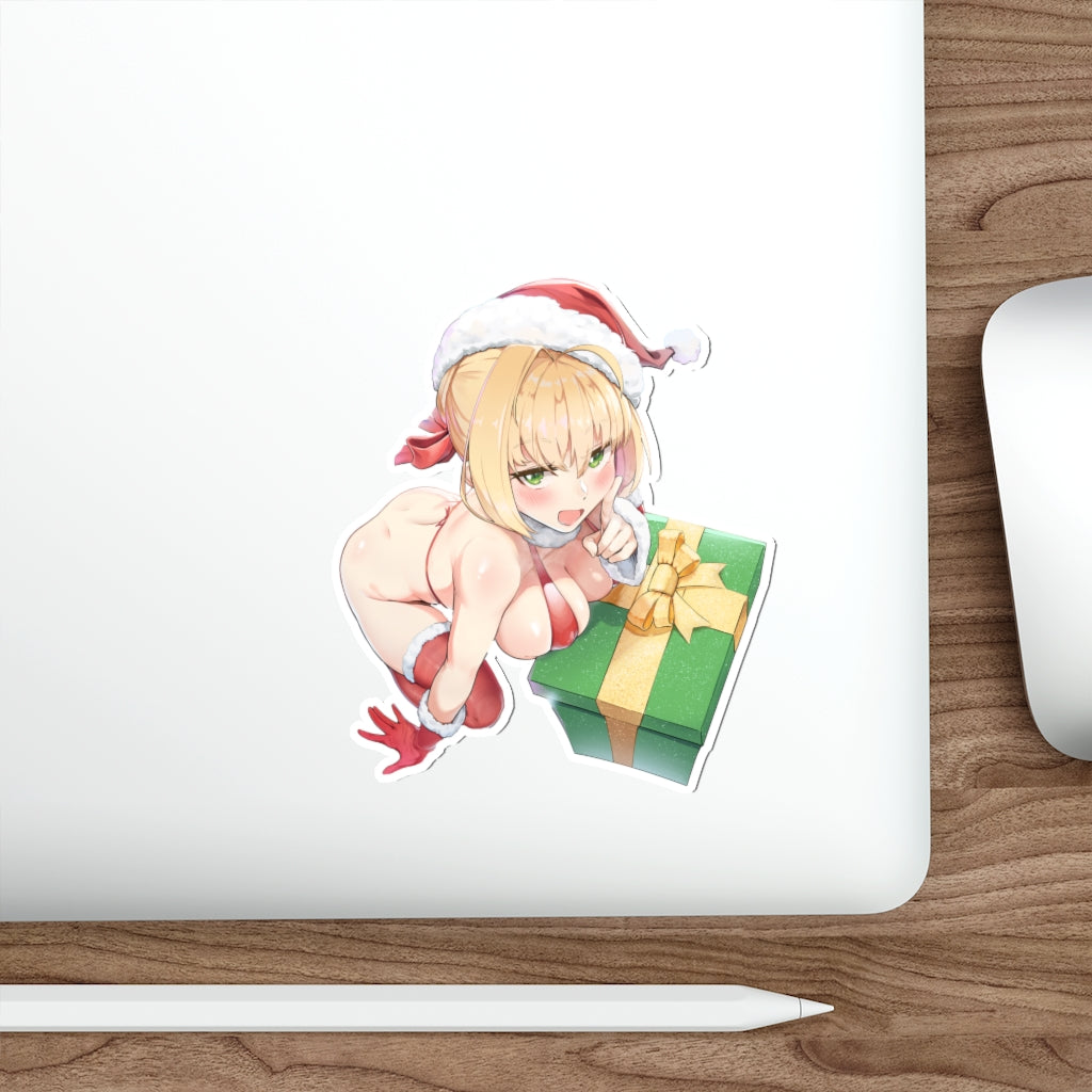 Fate Stay Night Waterproof Sticker - Sexy Santa Saber Ecchi Vinyl Decal - Fate Grand Order Christmas Sticker - Altria Pendragon