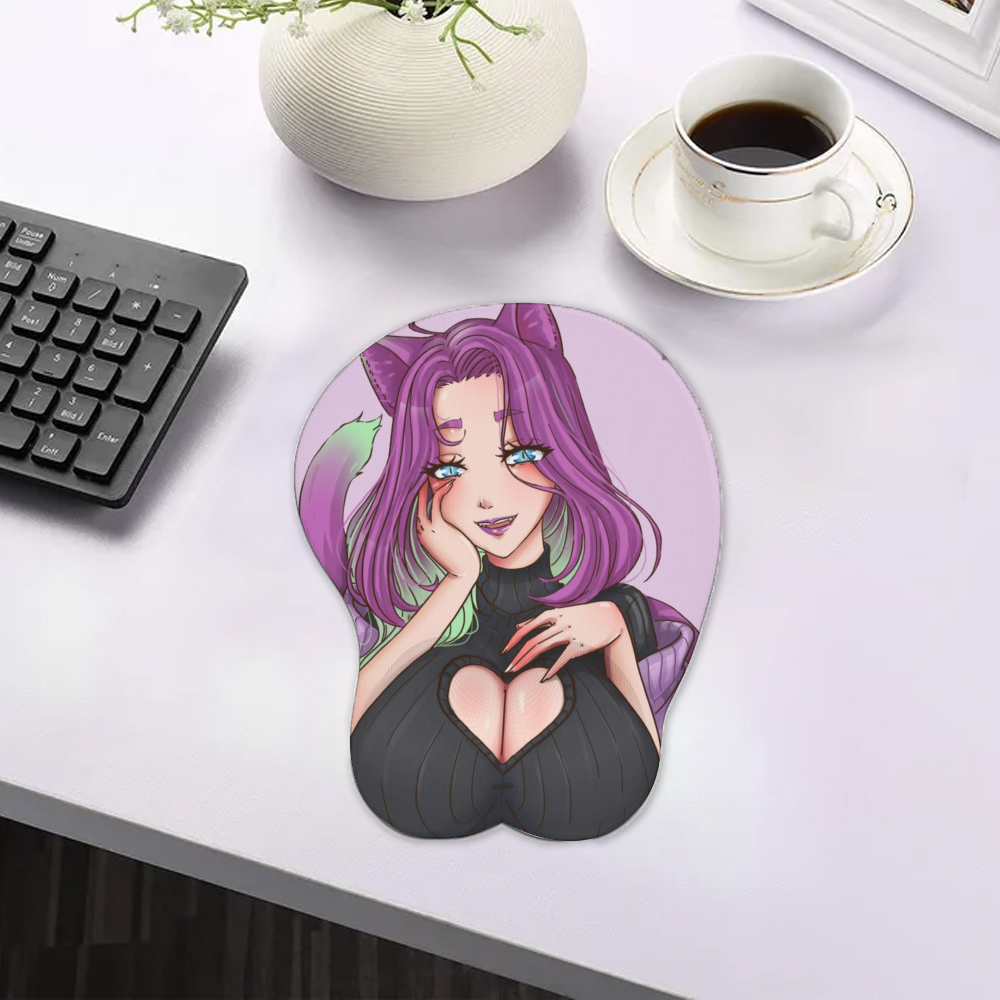 Anime 3D Boobs mousepad with Wrist Rest | Sexy Oppai Mouse pad for PC | Oppai mousepad with wrist support