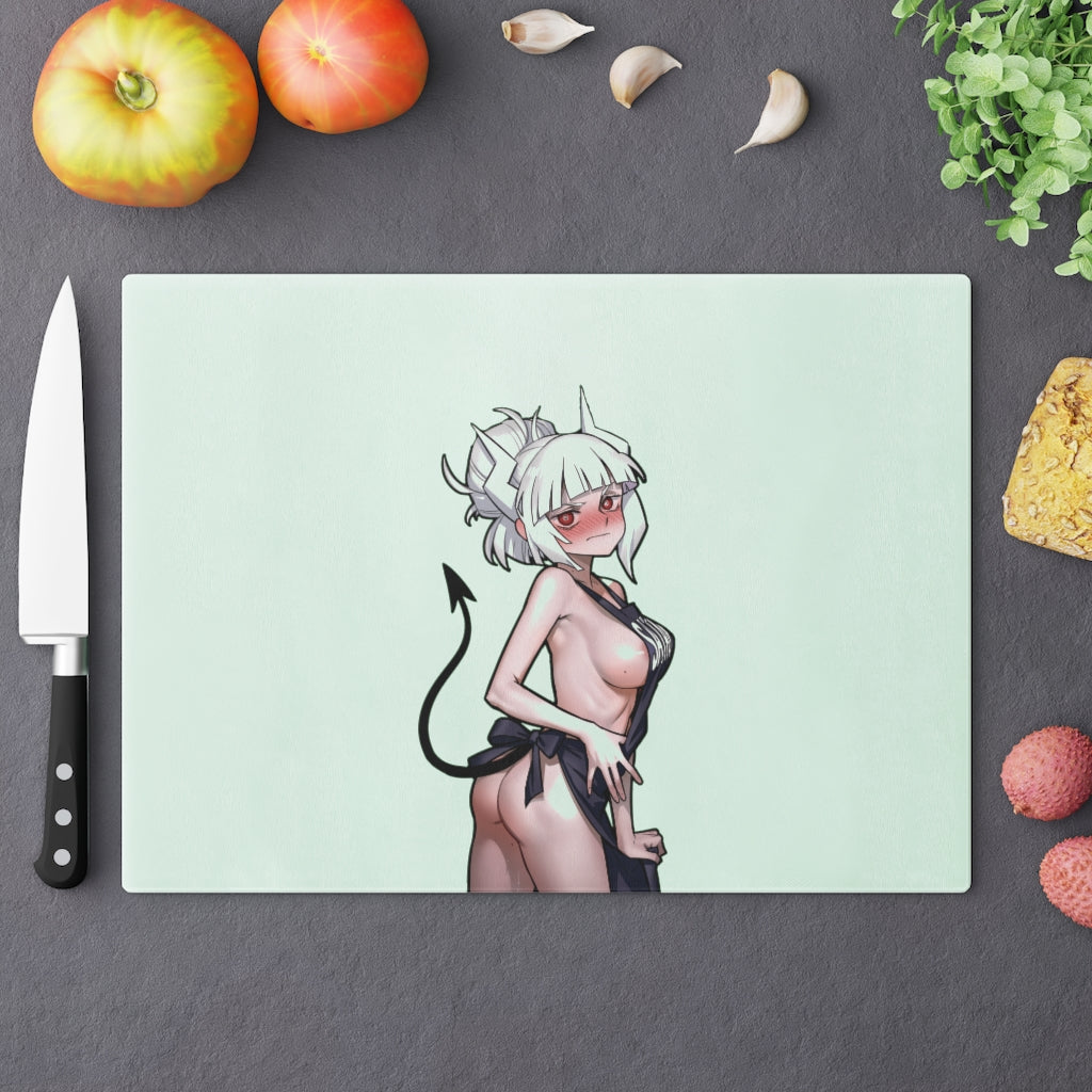 Glass Cutting Board - Helltaker Sexy Apron Lucifer - Charcuterie and Cheese Board