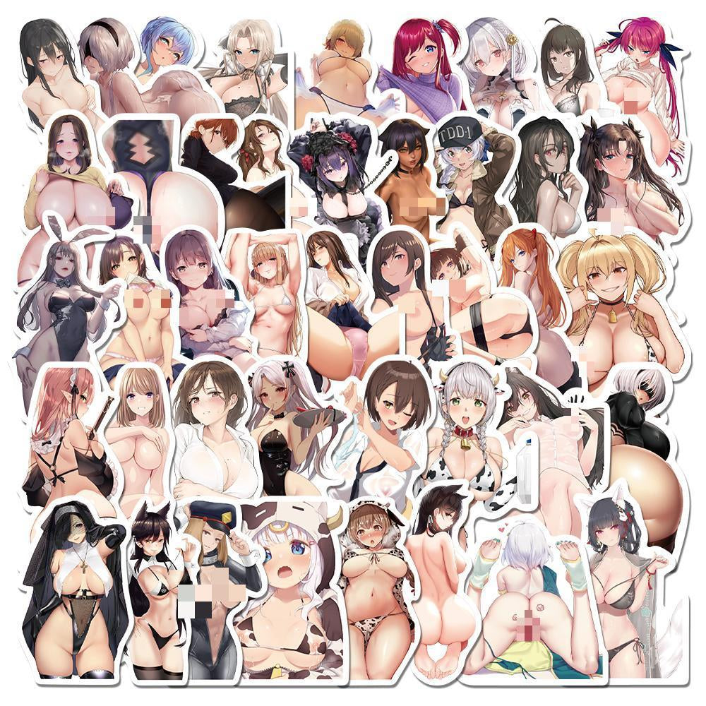 Anime Girls Stickers | 50/100Pcs - Kawai Anime | Anime Waifu Stickers | for Laptop ,Mobile, Luggage ,Car Sticker.