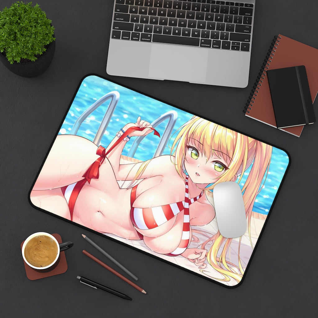 Fate Grand Order Sexy Mousepad - Saber Bikini Anime Desk Mat - Ecchi Playmat