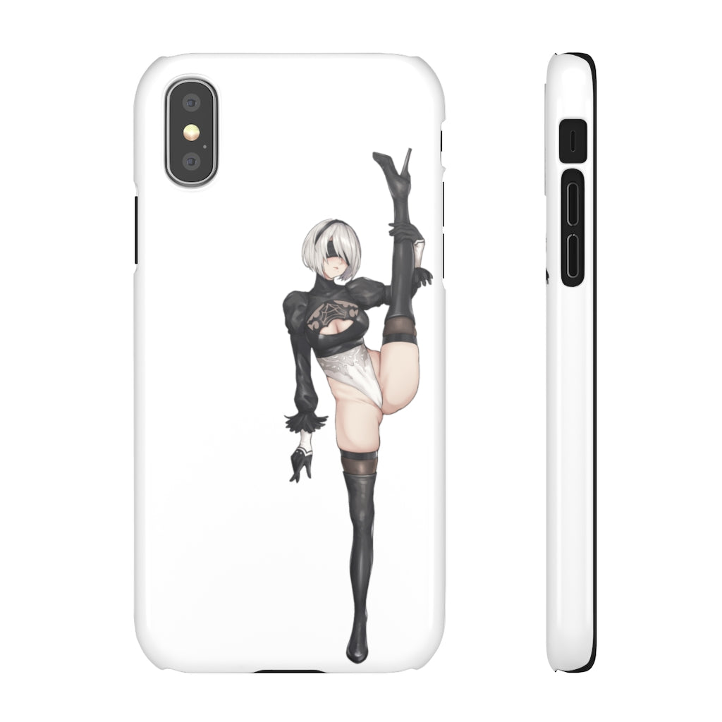 Nier Automata 2B Split Anime Phone Case -  Kawaii Aesthetic Snap Case