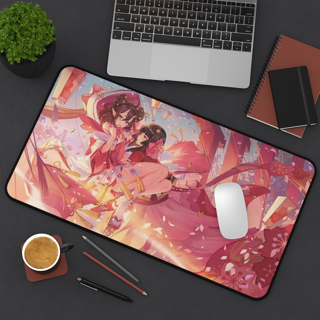 Onmyoji Sexy Mousepad - Momo And Sakura Gaming Desk Mat - Ecchi Playmat