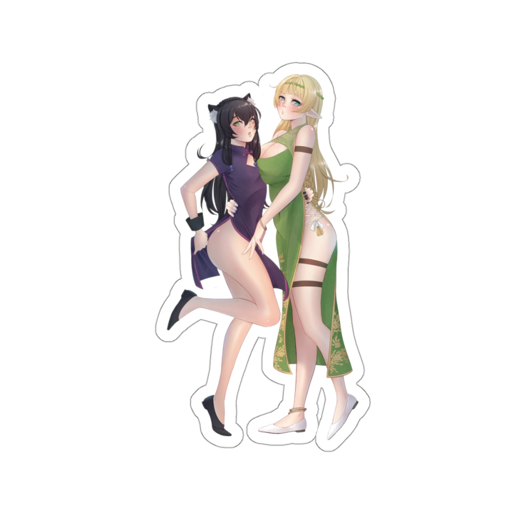 Sexy Rem Galleu and Shera L. Greenwood How Not to Summon a Demon Lord Waterproof Sticker - Ecchi Vinyl Decal