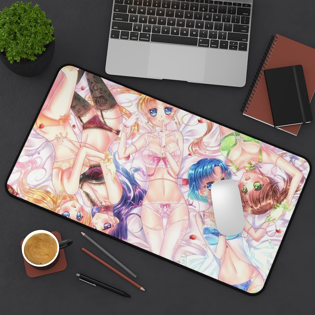 Sailor Moon Ecchi Mousepad - Female Cast Lingerie Desk Mat - Large Mouse Pad - MTG Playmat