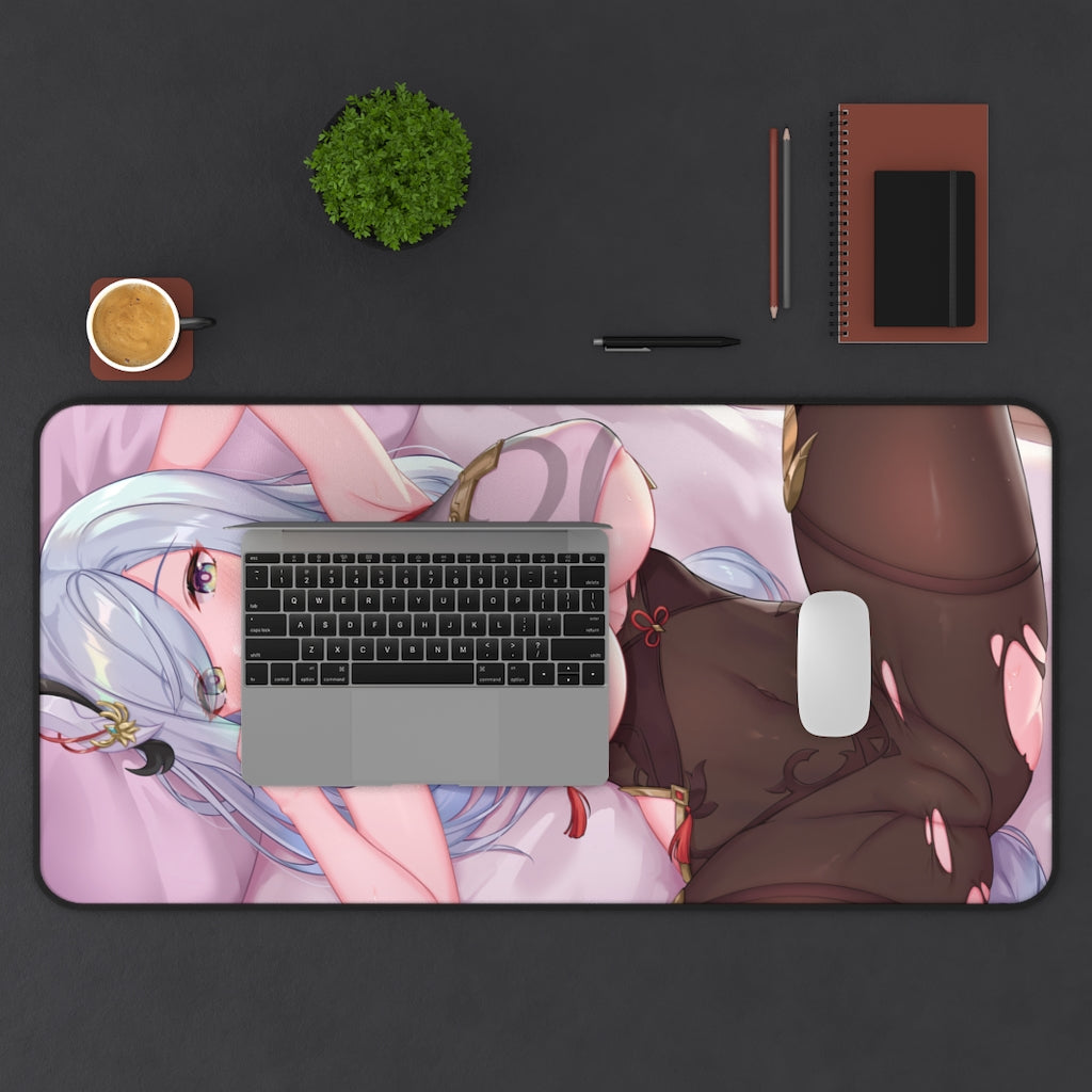 Genshin Impact Sexy Waifu Shenhe Desk Mat - Non Slip Mousepad