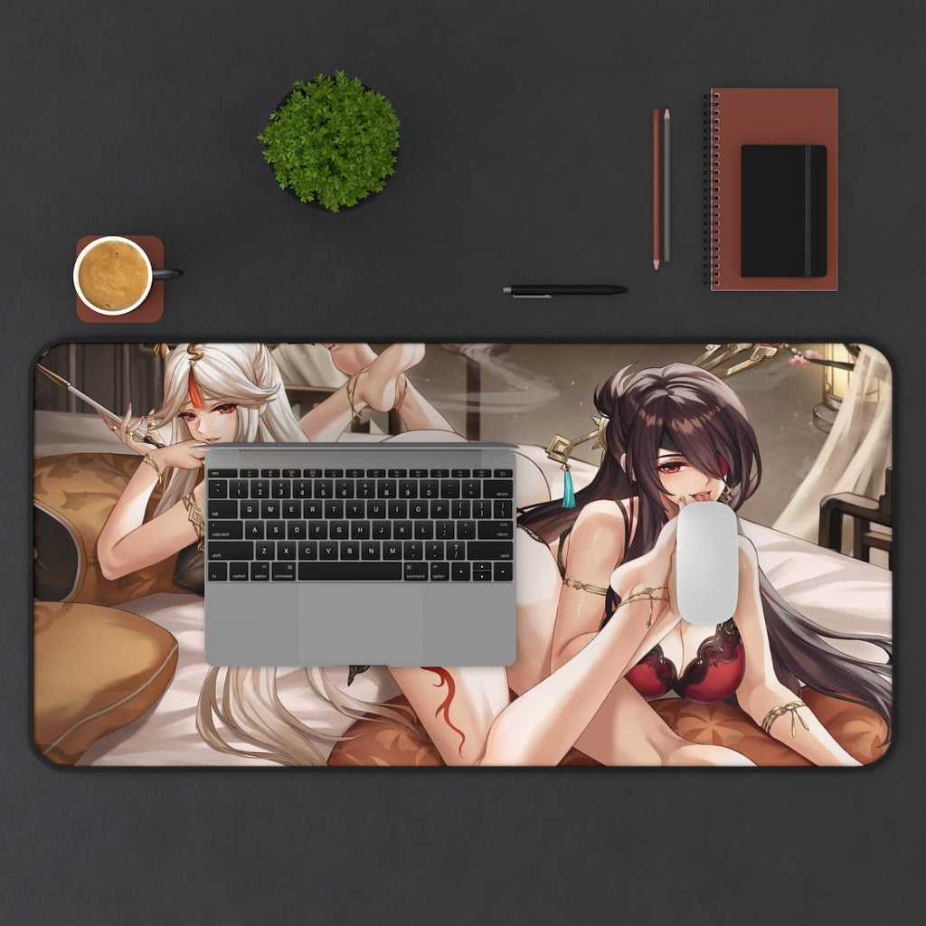 Genshin Impact Ecchi Mousepad - Sexy Butt Beidou And Ningguang Large Desk Mat - Mouse Pad - MTG Playmat