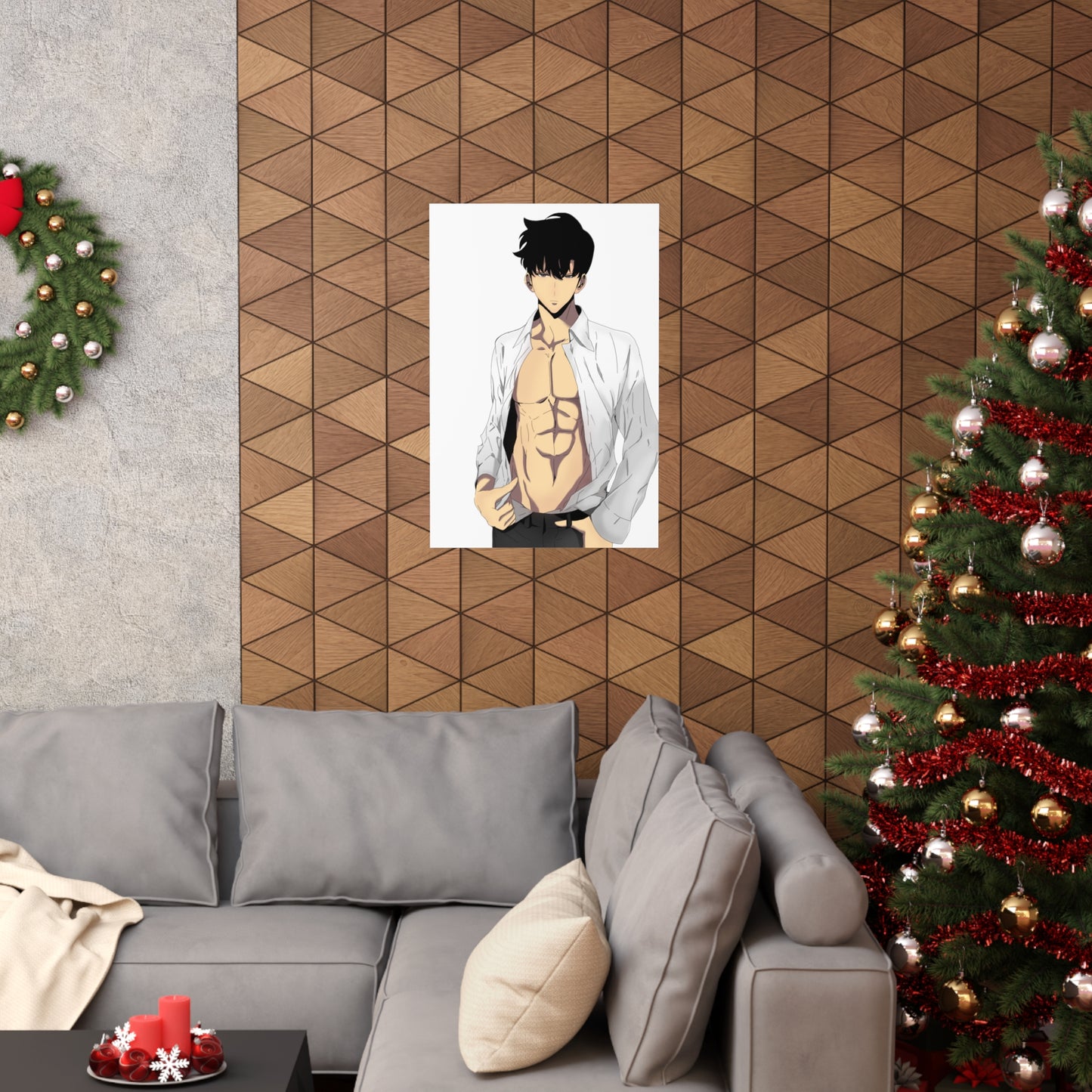 Affiche de mise à niveau solo du beau mannequin Sung Jinwoo - Affiche verticale mate de qualité supérieure - Décoration murale Anime Manhwa de Sung Jin Woo