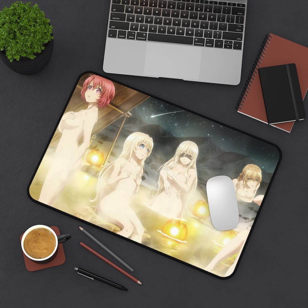 Goblin Slayer Ecchi Mousepad - Nude Female Charaters At The Onsen - Large Desk Mat - Mouse Pad - Sexy Anime Playmat