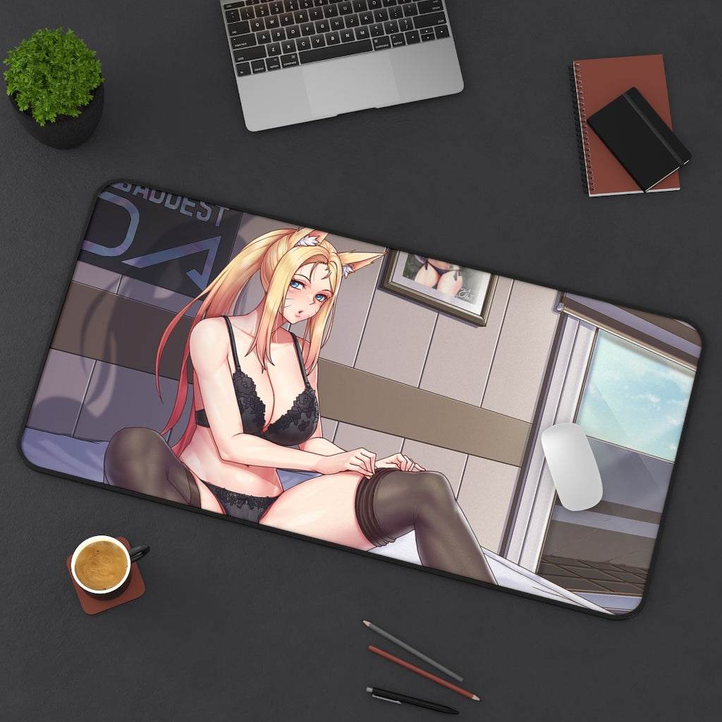 Lingerie Ahri Sexy Mousepad - League of Legends Ecchi Desk Mat - LoL Gaming Playmat