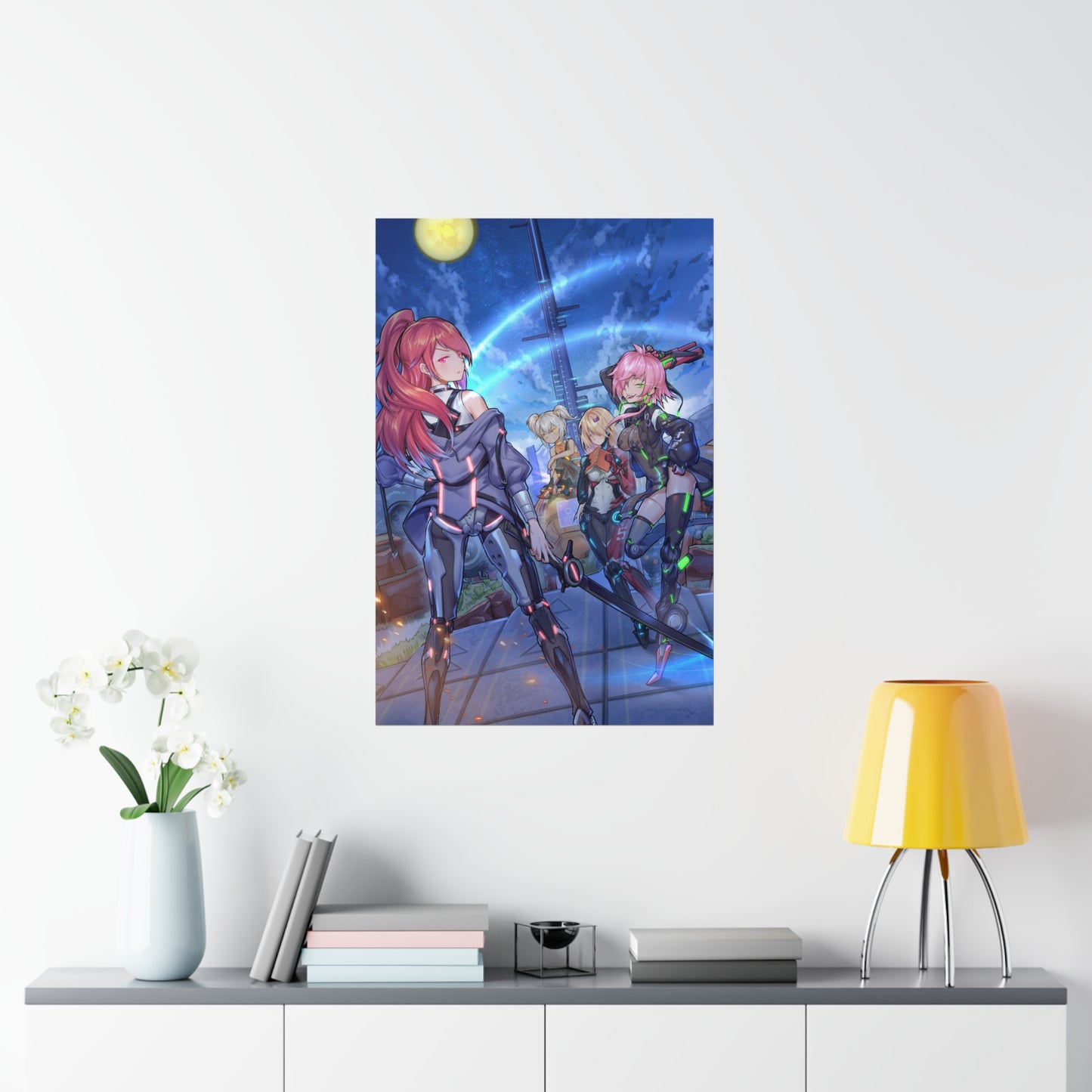 Tower Of Fantasy Neon Waifus Poster - Gaming Decor Wall Art - Premium Matte Vertical Poster