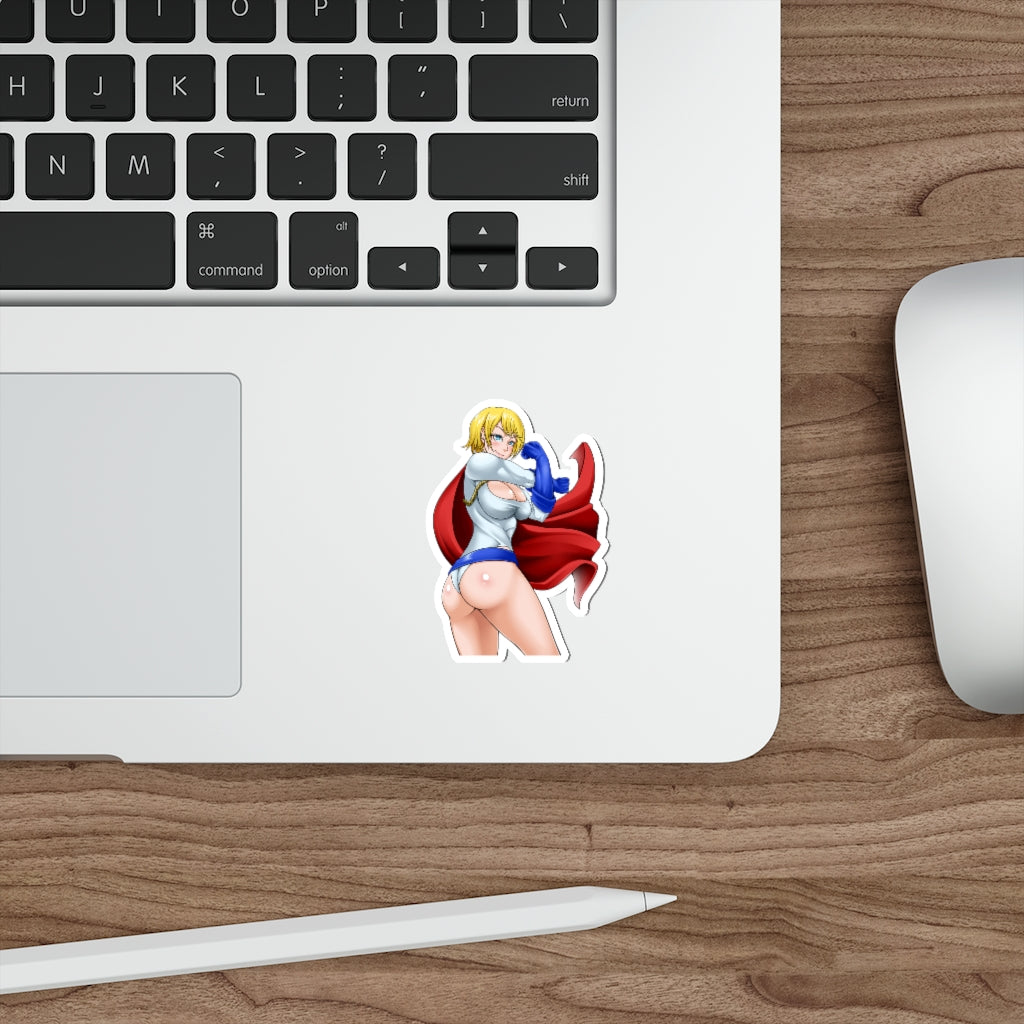 Power Girl Stretch Waterproof Sticker - Ecchi Vinyl Decal