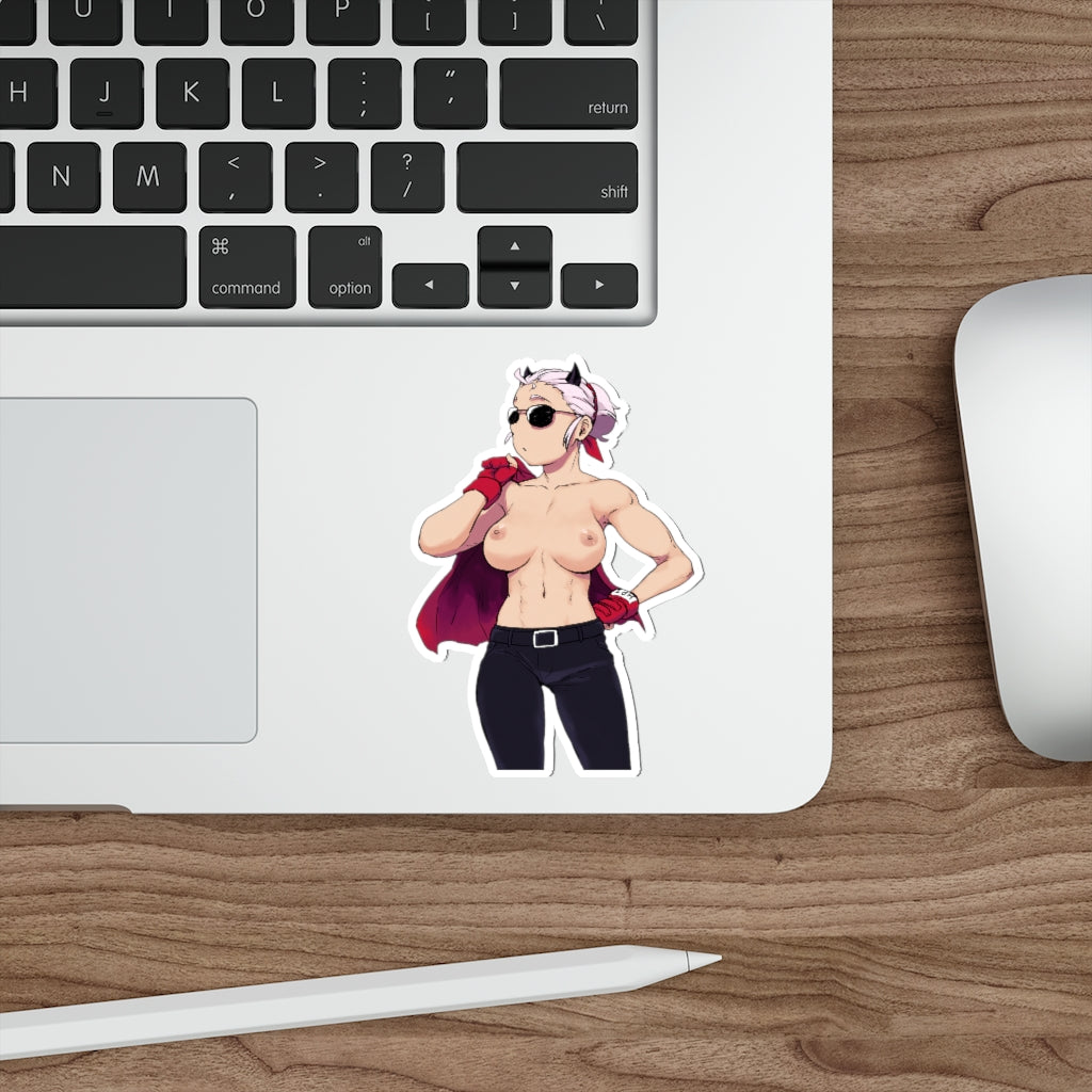 Topless Justice Helltaker Waterproof Sticker - Ecchi Vinyl Decal