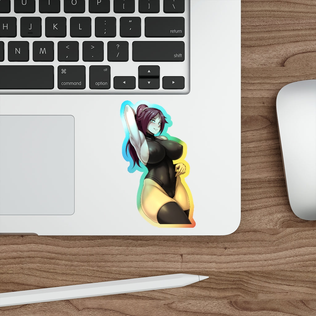 Sexy Yoruichi Holographic Sticker Anime - Bleach Anime Ecchi Holographic Car Decal