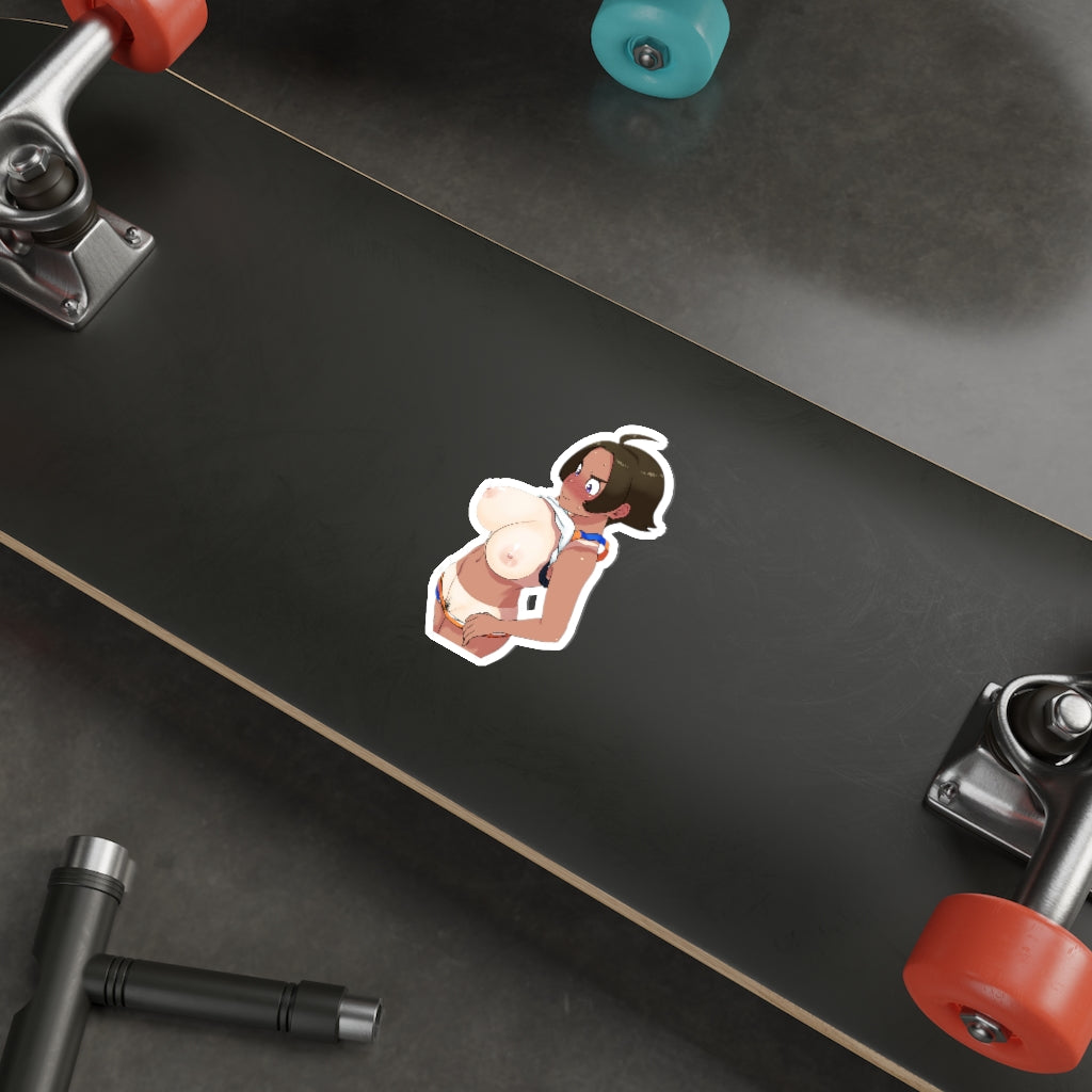 Topless Gym Trainer Tan Lines Pokemon Hentai Waterproof Sticker - Ecchi Vinyl Decal