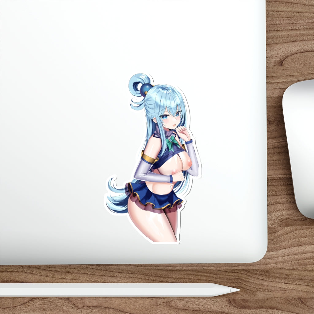 Konosuba Aqua Sexy Topless Boobs Waterproof Sticker - Ecchi Vinyl Decal