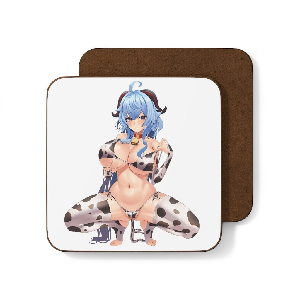 Genshin Impact Coaster - Hardboard Back Coaster - Naughty Gift - Sexy Cow Girl Ganyu