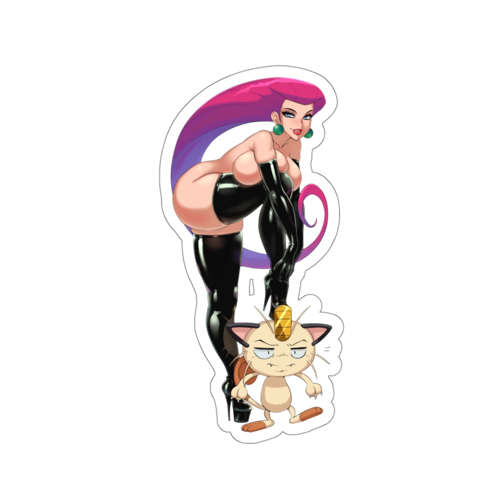 Autocollant imperméable sexy Pokémon Jessie et Meowth - Autocollant en vinyle Ecchi