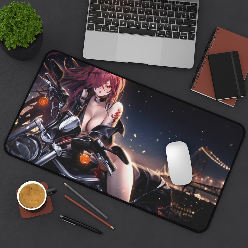 Elsword Sexy Mousepad - Biker Elesis Desk Mat - Ecchi Playmat