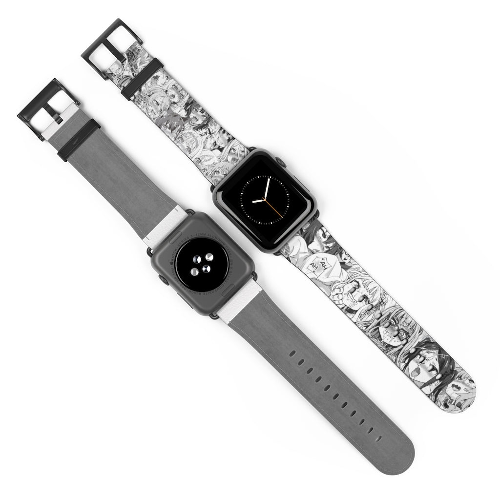 Apple Watch Band 38 mm and 42 mm - Ahegao Lewd Leather Apple Watch Band