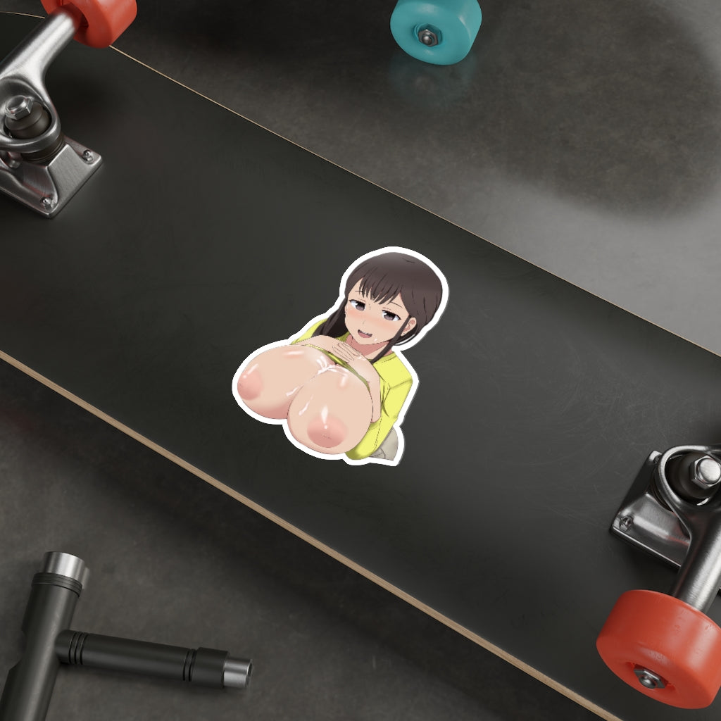 Segawa Misato Shirobako Nude Boobs Peeker Waterproof Sticker - Ecchi Vinyl Decal