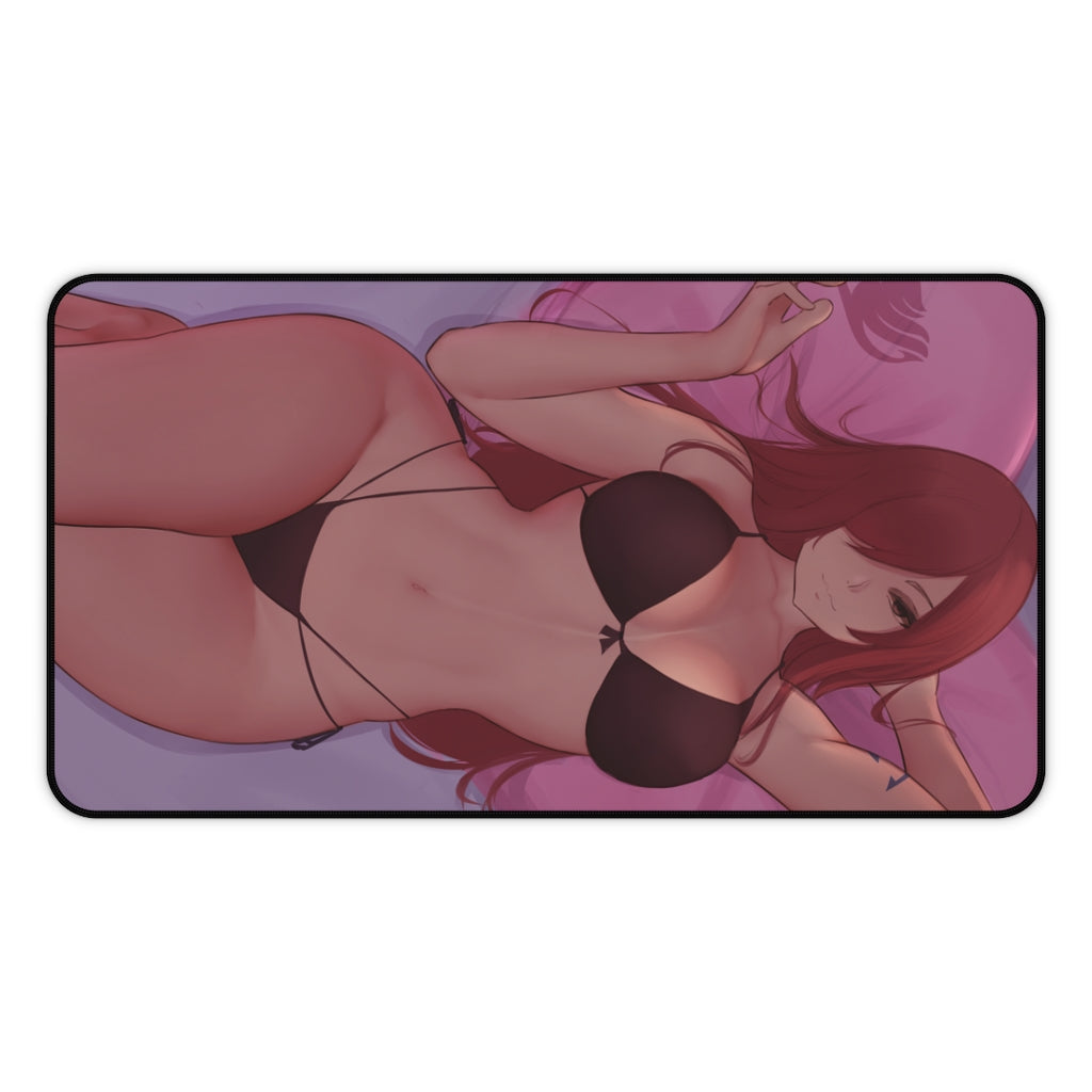 Tapis de souris Ecchi Fairy Tail - Bikini Erza Scarlet épais - Grand tapis de bureau - Tapis de jeu sexy Anime