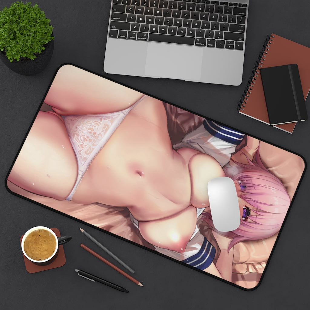 Fate Grand Order Mash Kyrielight Nude Tits Desk Mat - Non Slip Mousepad