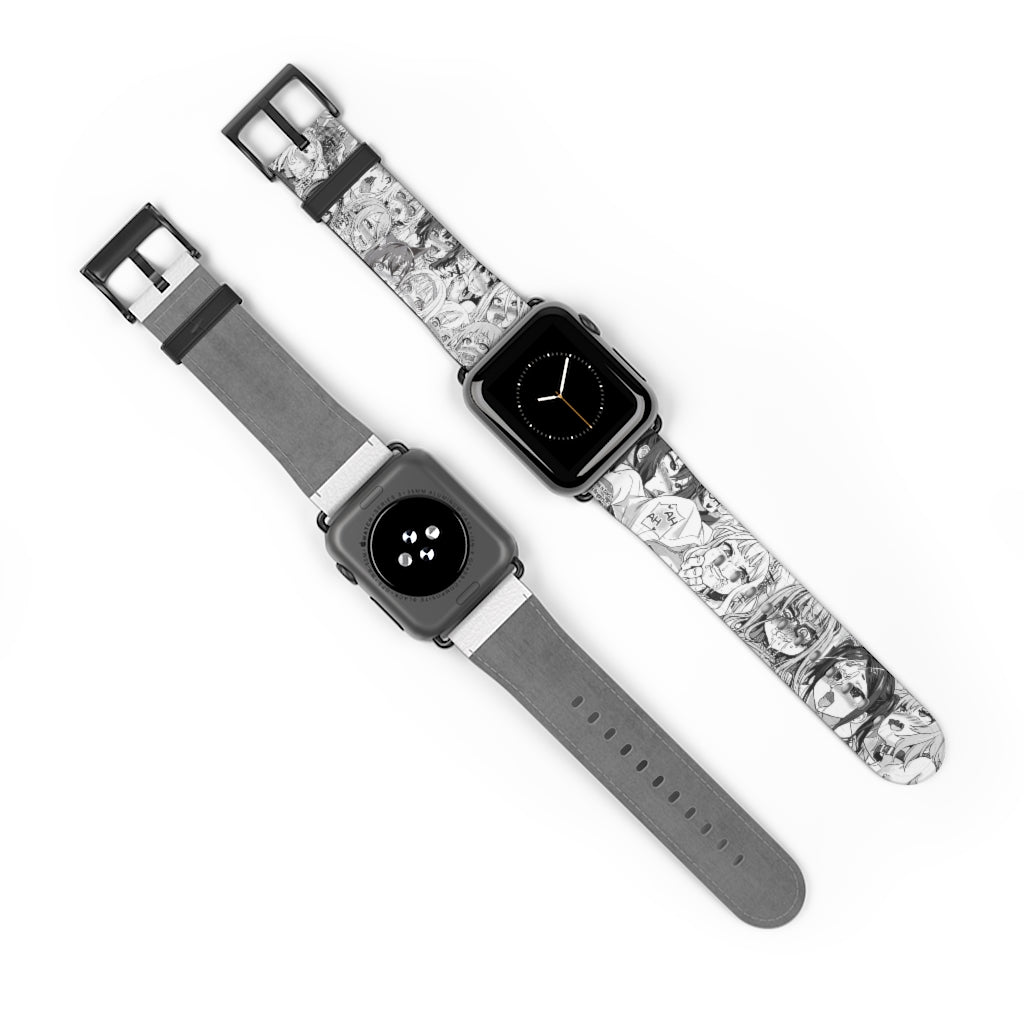 Apple Watch Band 38 mm and 42 mm - Ahegao Lewd Leather Apple Watch Band