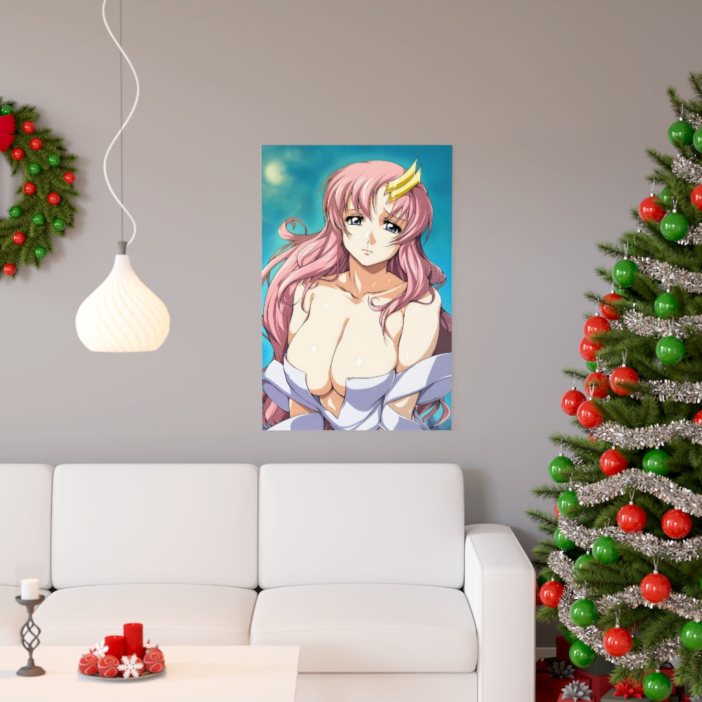 Big Boobs Lacus Clyne Gundam Ecchi Poster - Lewd Premium Matte Vertical Poster - Adult Wall Art