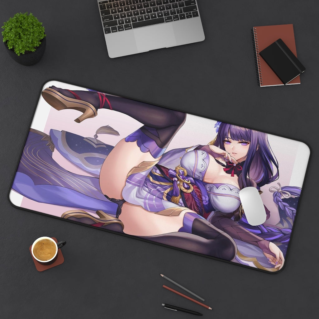 Genshin Impact Mousepad - Ecchi Raiden Shogun Large Desk Mat - Mouse Pad - MTG Playmat