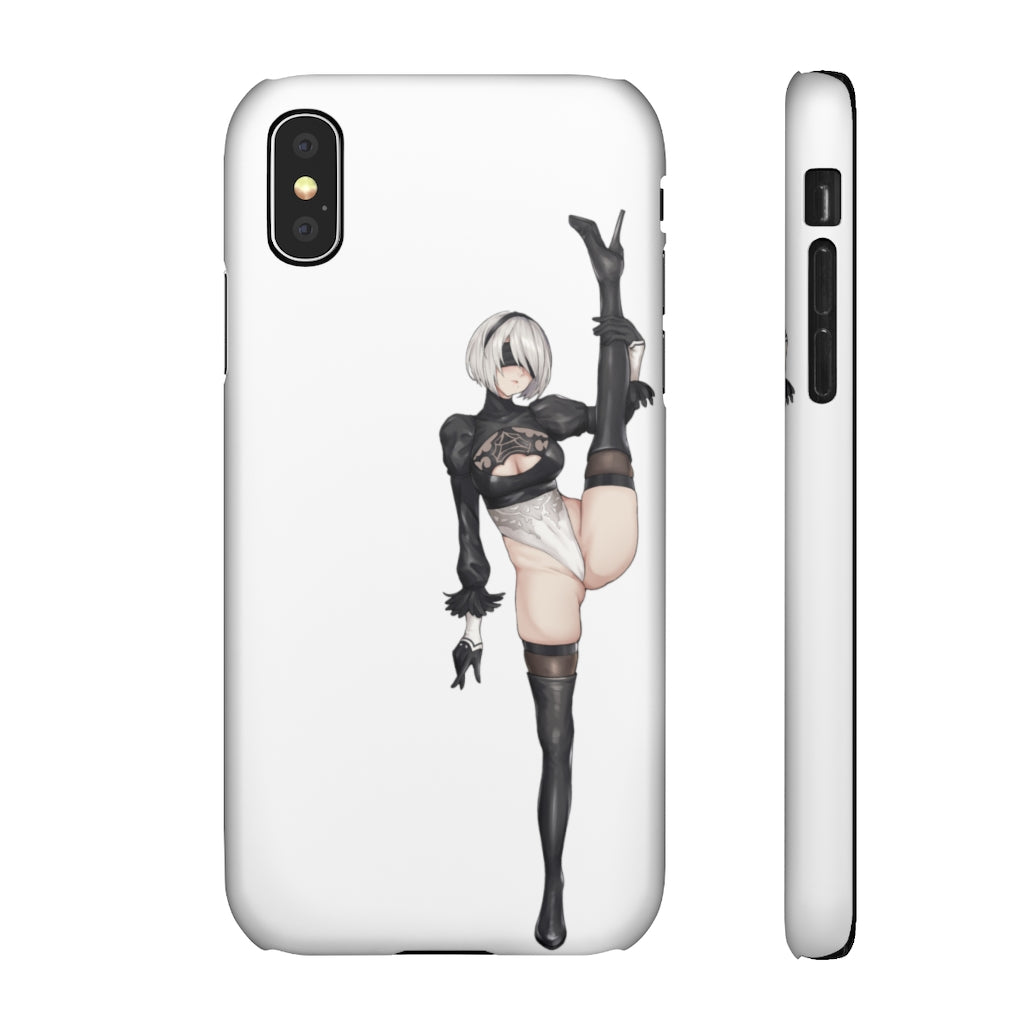 Nier Automata 2B Split Anime Phone Case -  Kawaii Aesthetic Snap Case