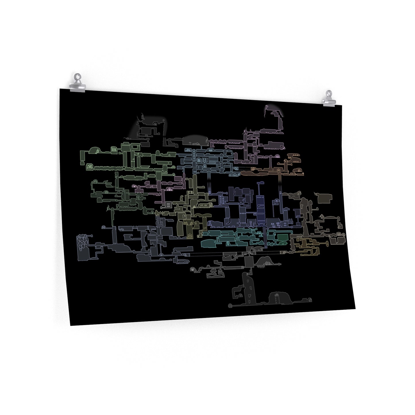 Hollow Knight Map Poster - Gaming Decor Wall Art - Gamer Premium Matte Horisontal Poster