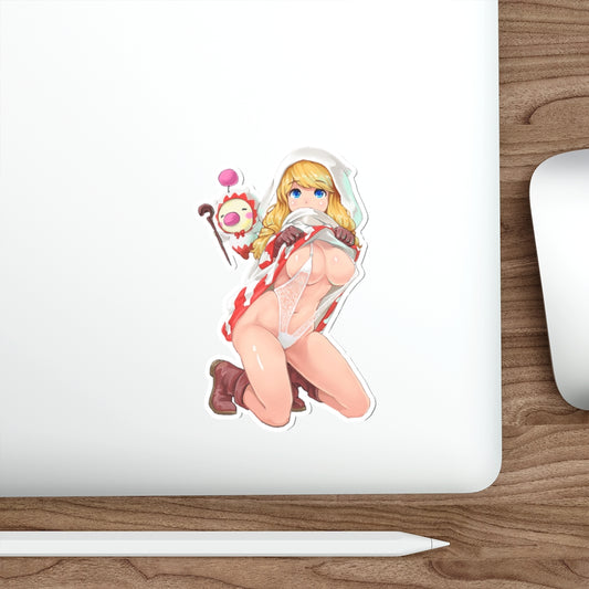 Final Fantasy Tactics Sexy White Mage and Moogle Waterproof Sticker - Ecchi Vinyl Decal