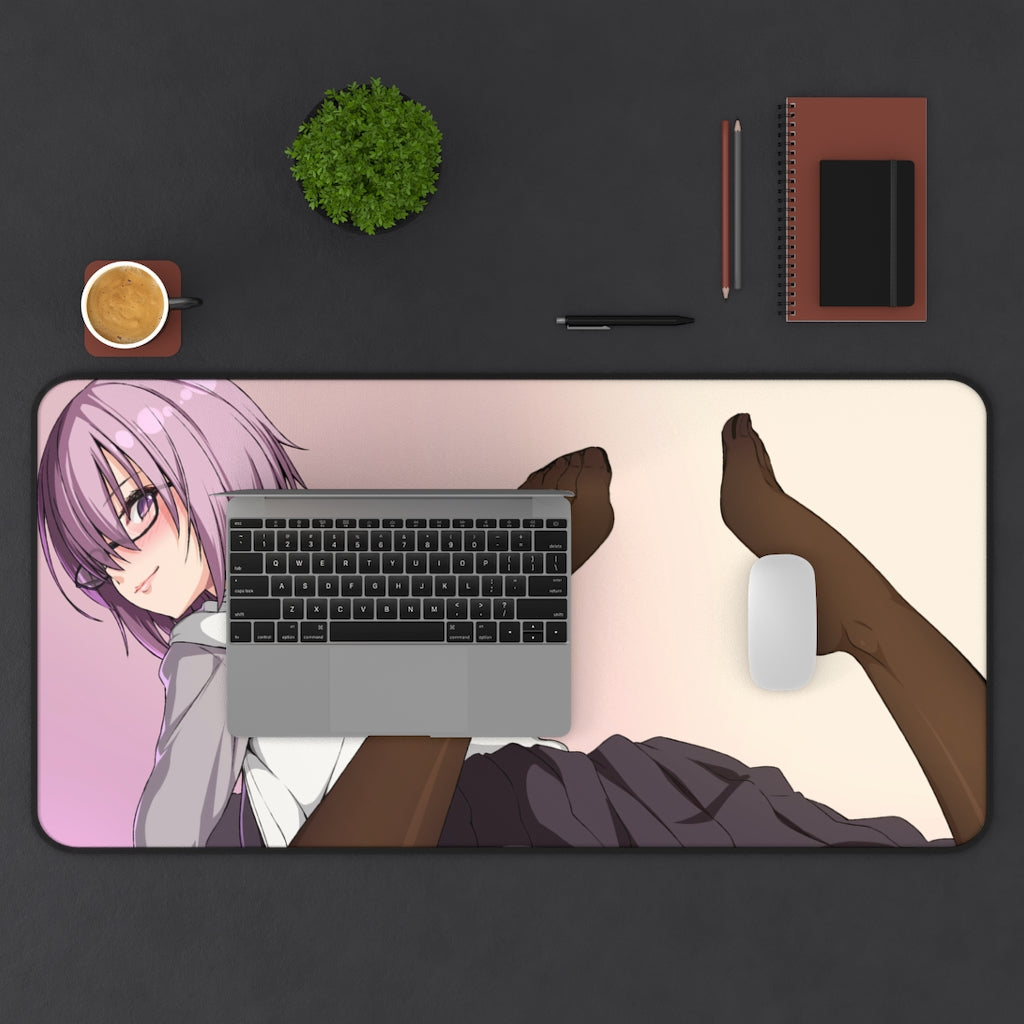 Fate Grand Order Mash Kyrielight Sexy School Girl Uniform Desk Mat - Non Slip Mousepad