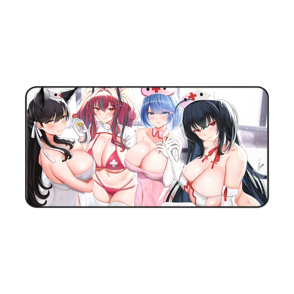 Large Anime Ecchi Desk Mat | Sexy Nurses | Big Gaming Mousepad - MTG Playmat