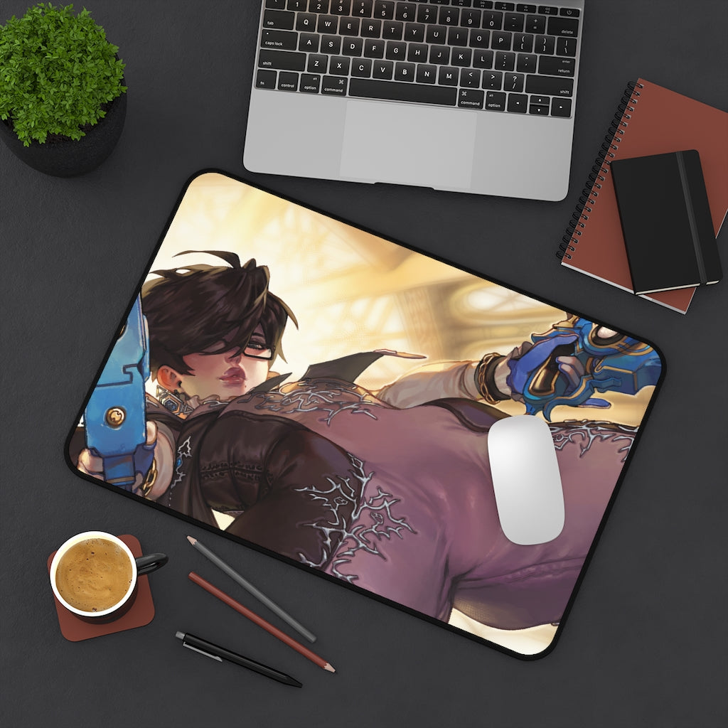 Gun Blazing Bayonetta Mousepad - Large Gaming Desk Mat - Ecchi Mouse Pad - MTG Playmat