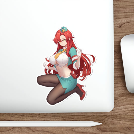 Autocollant imperméable à gros seins Gurren Lagann Yoko Littner Uniforme - Autocollant en vinyle Ecchi