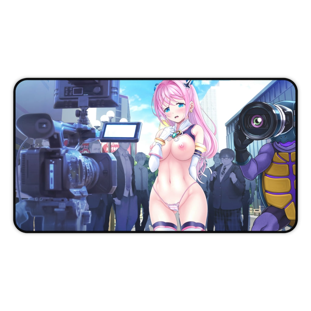 Aigan Tenshi Cheery Pink Nude Cameras Desk Mat - Non Slip Mousepad