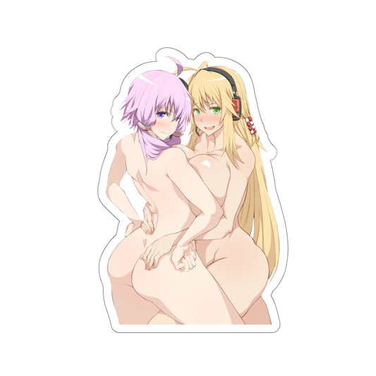 Nude Yuzuki Yukari and Tsurumaki Maki Voiceroid Yuri Waterproof Sticker - Ecchi Vinyl Decal