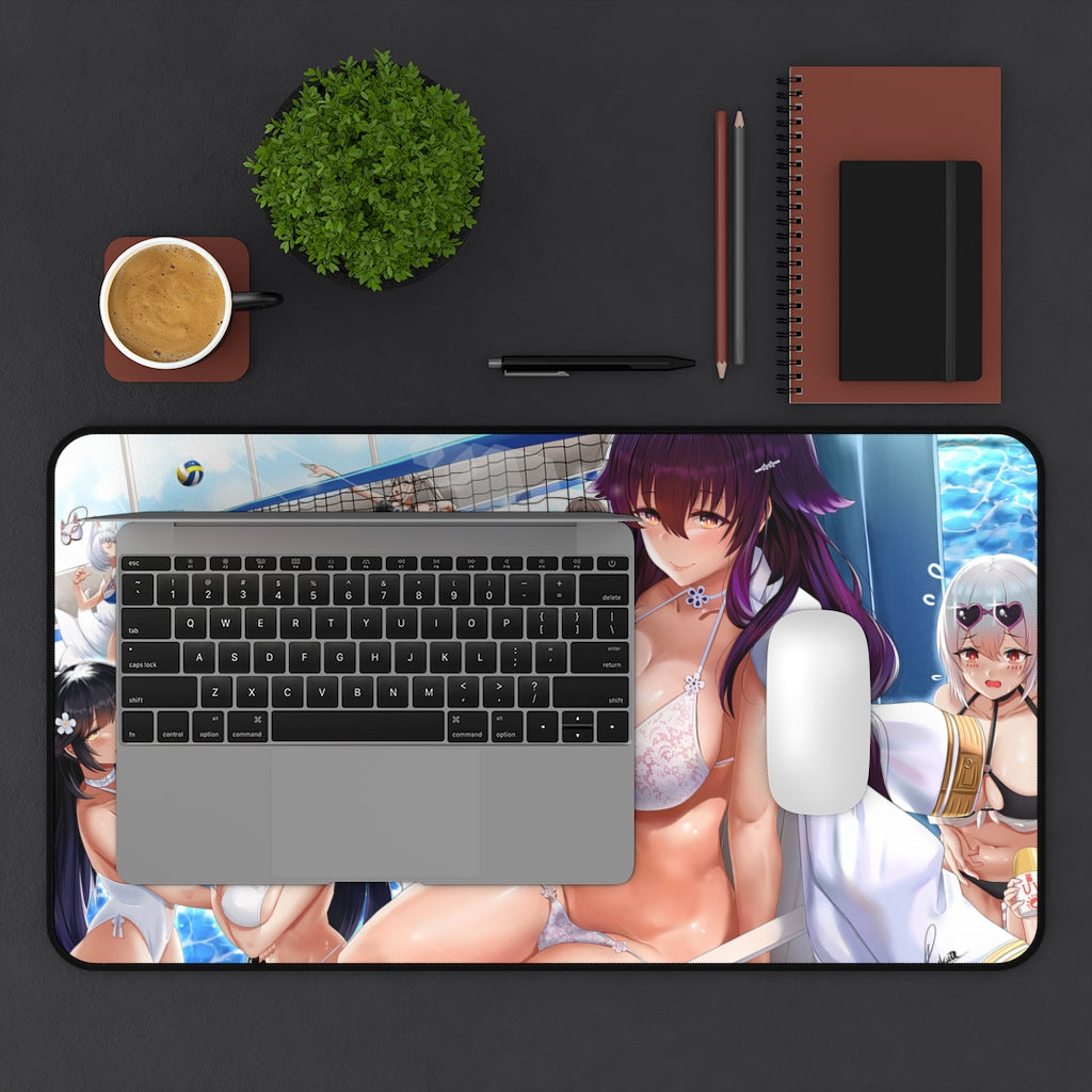 Large Anime Ecchi Desk Mat | Waterpolo Azur Lane Waifus | Big Gaming Mousepad - MTG Playmat