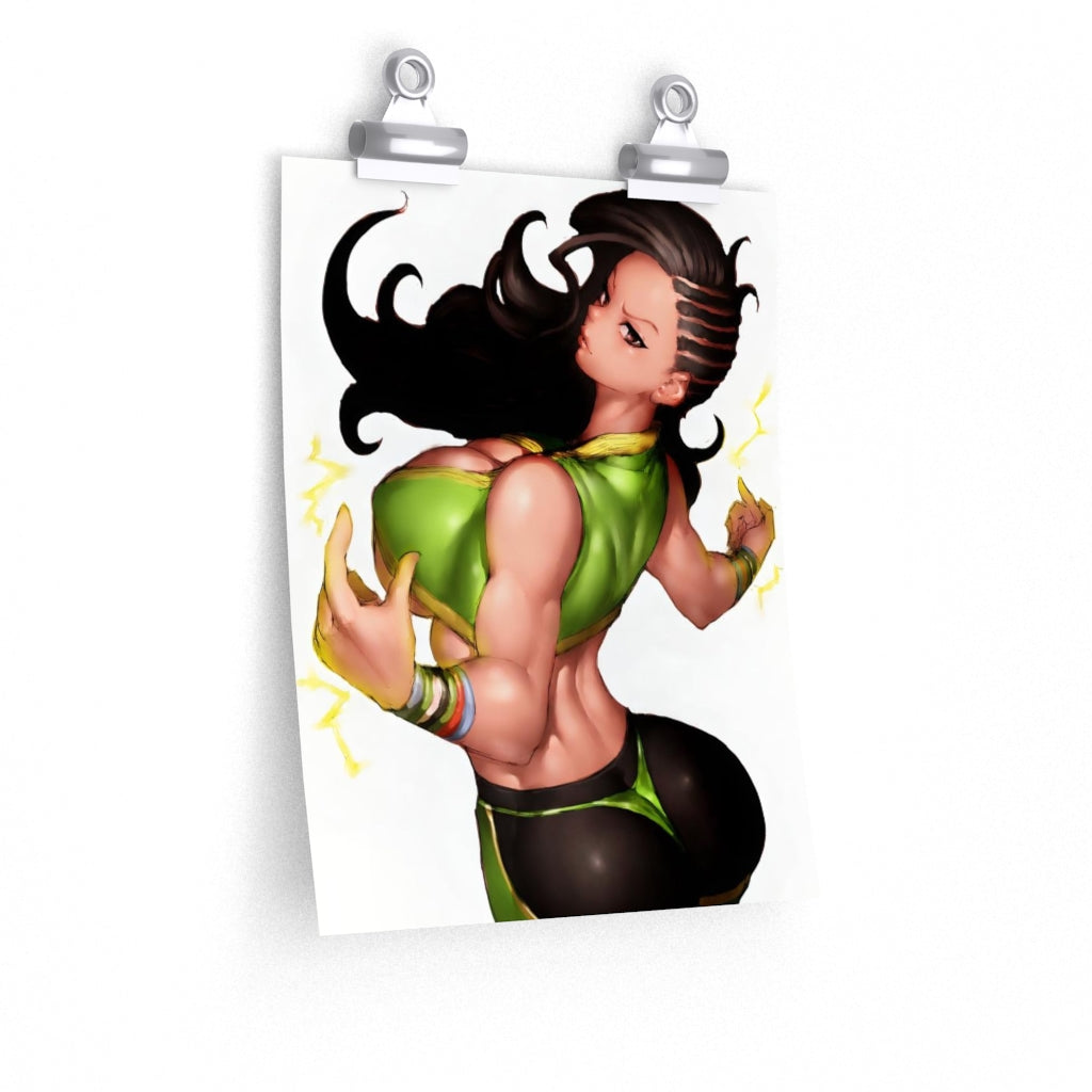 Laura Matsuda Street Fighter Poster - Lewd Premium Matte Vertical Poster - Adult Wall Art