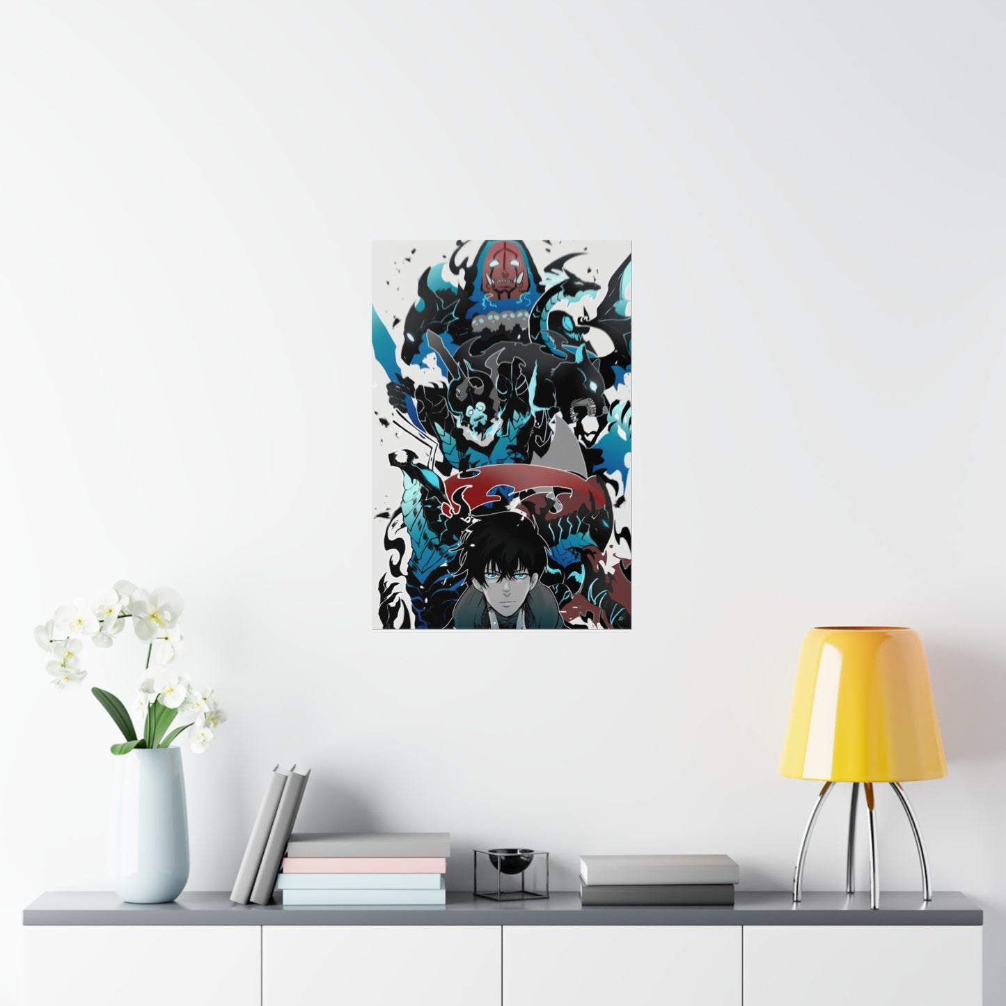 Solo Leveling Poster - Premium Matte Vertical Poster - Sung Jin Woo Igris Tank Beru Kaisel Solo Leveling Manhwa Anime Wall Art Decor