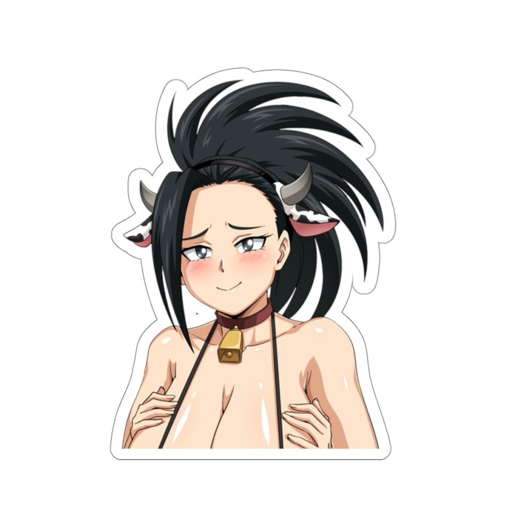 Momo Cow Girl Boobs Peeker Sticker - Car Window Sticker Peeker - My Hero Academia Ecchi Vinyl Car Decal