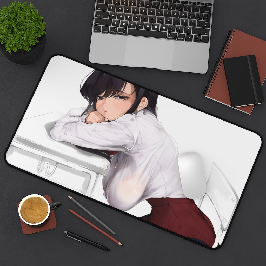 Komi San Sexy Mousepad - Anime Tits Komi Can't Communicate Ecchi Desk Mat - Boobs Playmat