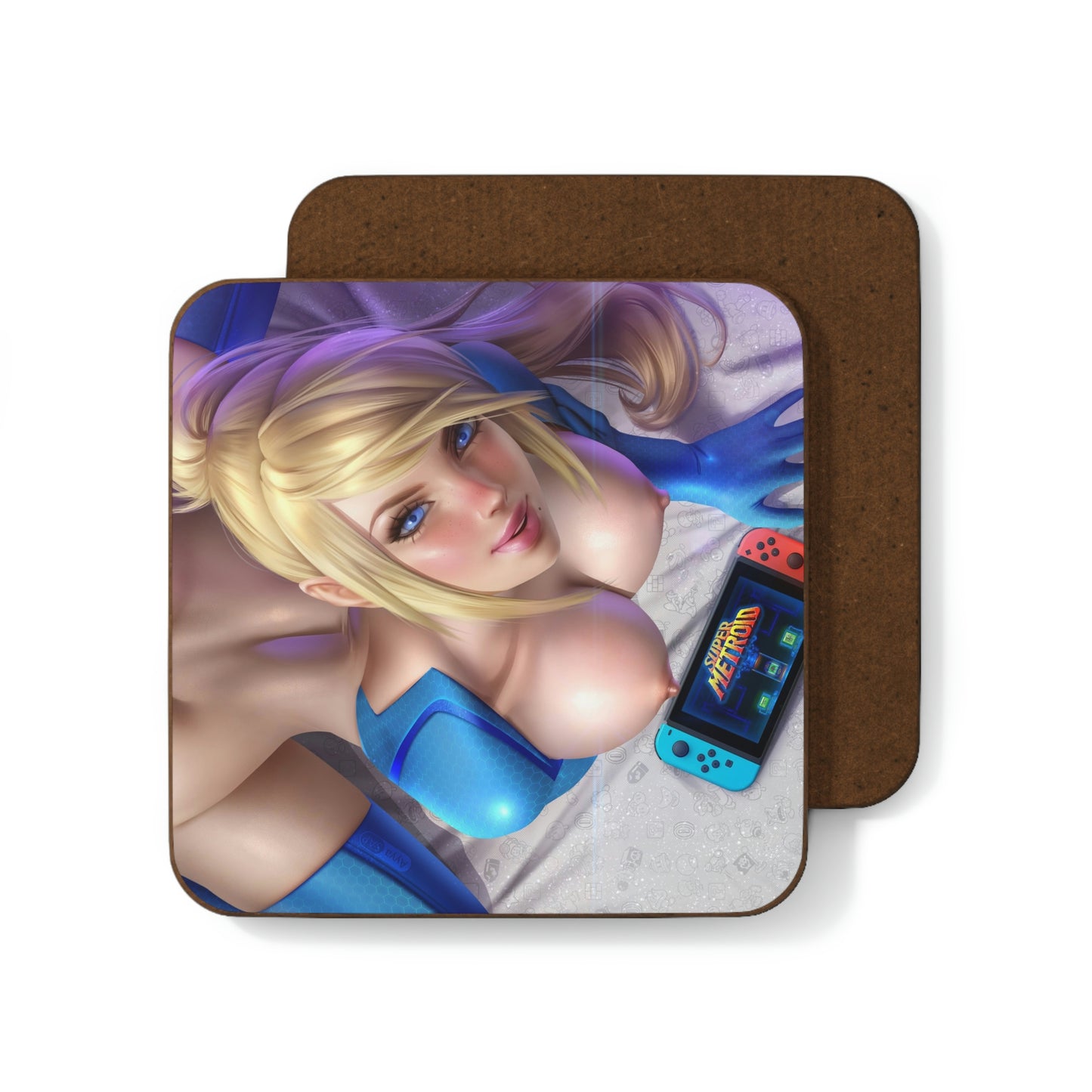 Metroid Coaster - Hardboard Back Coaster - Naughty Gift - Sexy Nude Samus